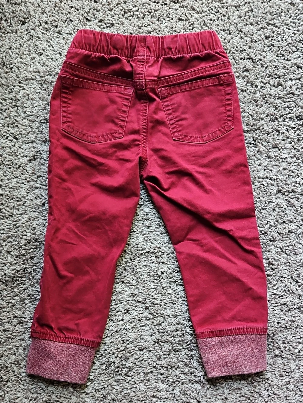 Bundle of 4 GUC Boys Pants OshKosh Carter's Cat & Jack Blue Maroon Black Size 2T